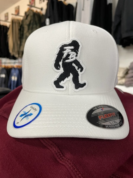 Fog Bank 3D Embroidered White Flexfit Bigfoot hat L/XL