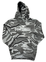 Fog Bank Elevated Hoodie. Grey Camo/ White