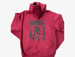 Del Norte County Line- Black/Cardinal Red Hoodie