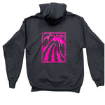 Retro Big Wave- Pink/Black Zip Hoodie