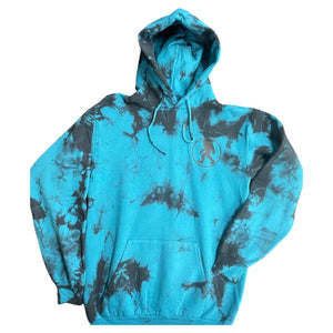 Spine- Black/Teal Tie-Dye Hoodie