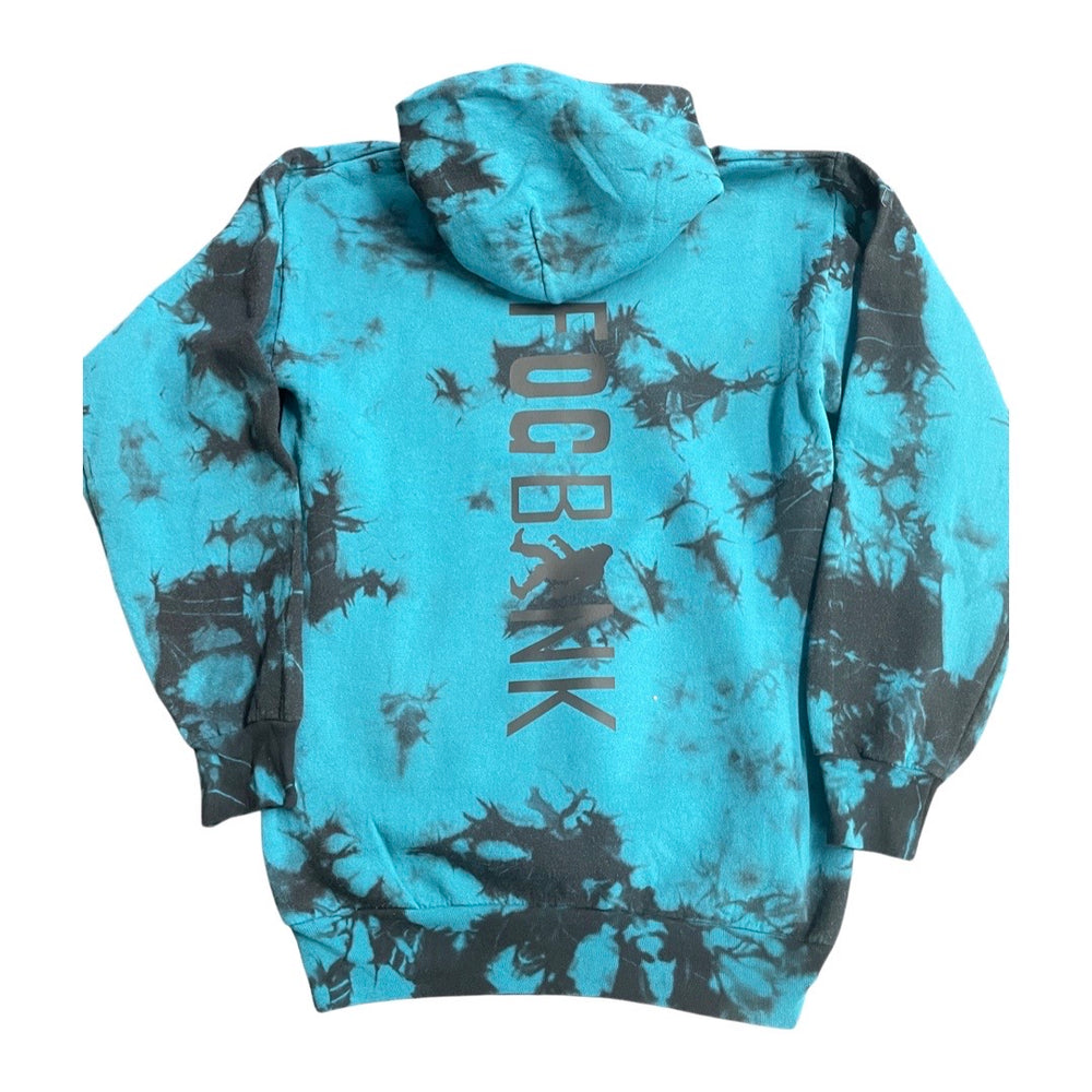 Spine- Black/Teal Tie-Dye Hoodie